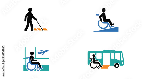 Inclusive accessibility icons for travelers