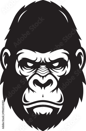 Illustration of a gorilla with a serious expression