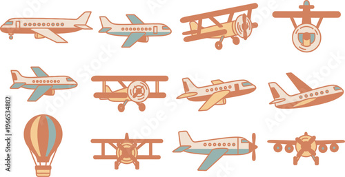airplane set vector