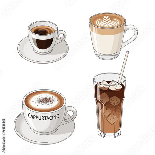 Cups of Coffee and Coffee Drinks.