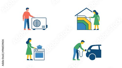 Icons show home energy efficiency measures