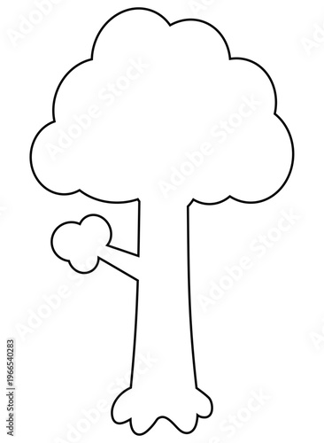 Detailed Tree Illustration Outline
