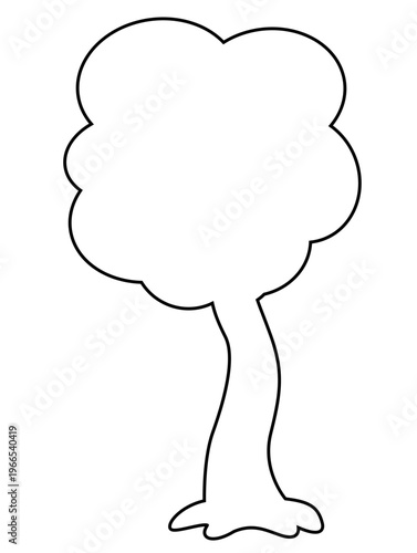 Tree Cartoon Illustration Outline
