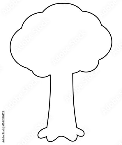 Cartoon Tree Illustration Outline
