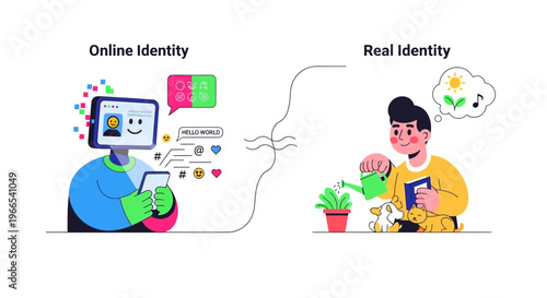 Exploring the Duality of Self Navigating Online and Real-World Identities in the Digital Age