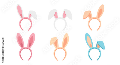 Colorful bunny ears headbands for Easter.