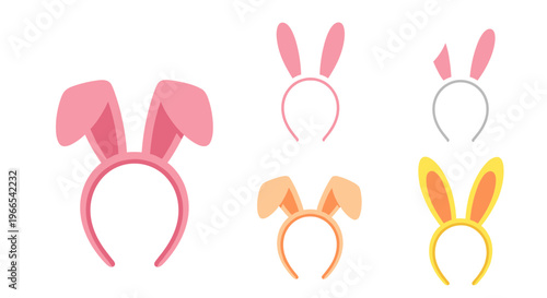 Colorful bunny ears headbands for Easter.