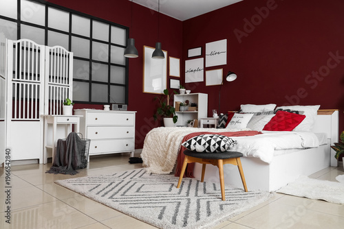 Interior of stylish bedroom...