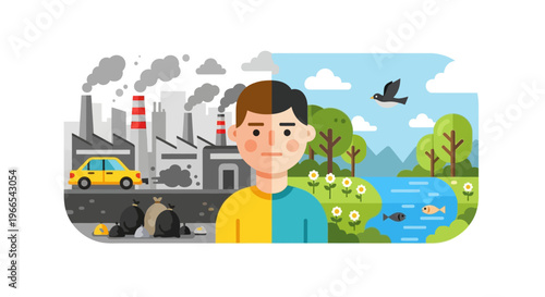 Our Planet's Dilemma The Striking Visual Contrast Between Environmental Destruction and the Beauty of a Pristine World