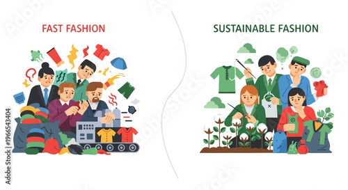 Visualizing the impacts of fast fashion production versus the benefits of sustainable clothing choices