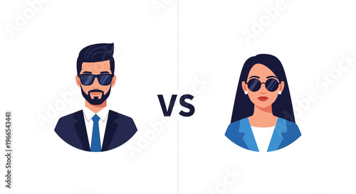 Visualizing Gender Dynamics Modern Flat Design Icons Comparing Male and Female Business Professionals for Workforce Analysis and Equality Discussions
