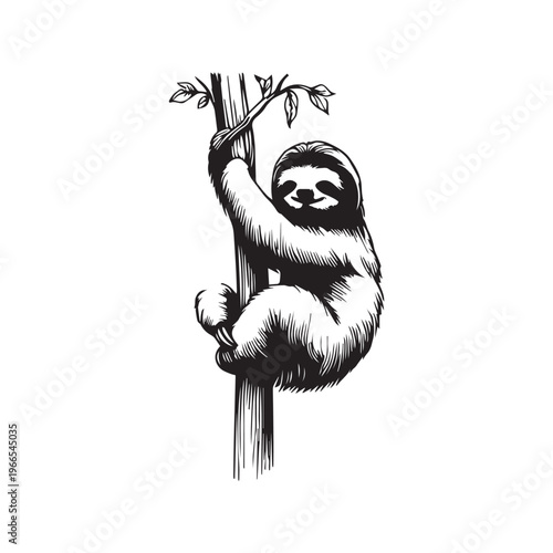 vector sloth silhouette