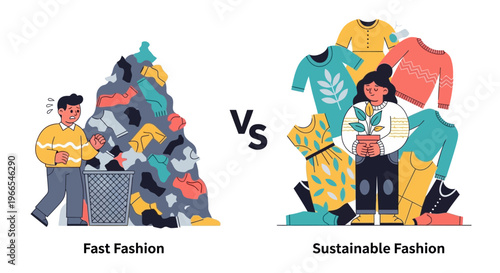 The Environmental Divide Fast Fashion's Wasteful Impact Contrasted with Sustainable Style Choices for a Greener Future