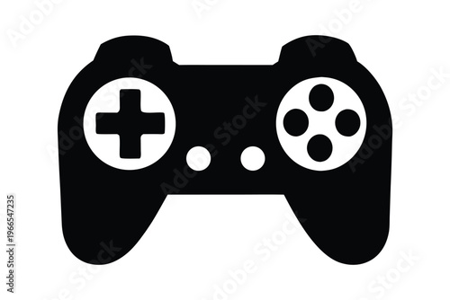 Game controller silhouette vector, Joystick gamepad icon