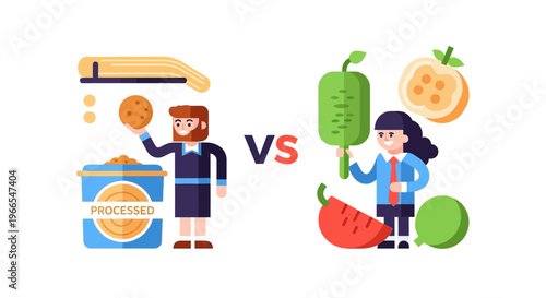 Processed Food vs Healthy Organic Fruit A Visual Comparison of Choices