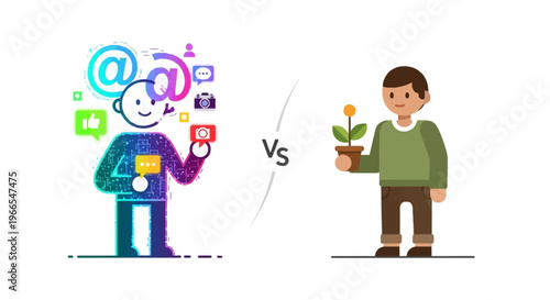 Digital Communication Versus Nature's Growth A Contrast of Modern Life and Natural Development