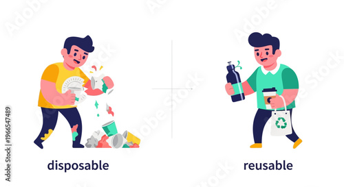 Embracing a sustainable lifestyle The clear choice between disposable convenience and reusable environmental responsibility for a greener future