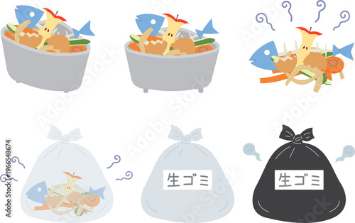 生ごみのイラストセット