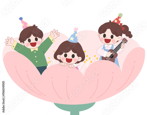 Happy Children's Day Celebration with Cartoon Kids