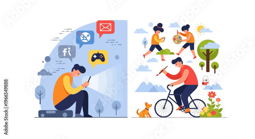 The Choice Between Digital Immersion and an Active Outdoor Lifestyle