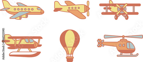 vector illustration of a set of transport