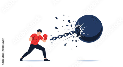 Multitasking professional with multiple arms holding office tools while standing on a giant clock representing time management.