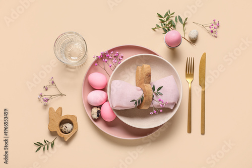 Easter table setting with p...