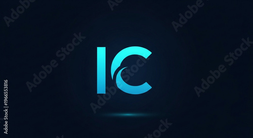 IC letter logo modern blue gradient typography vector design
