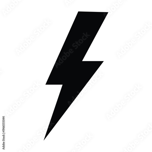 Free Download Thick lightning bolt icon for power and electric energy visuals, bold thunder flash symbol, minimal black silhouette for logo design, warning signage, charging apps and tech use - GFXLoad