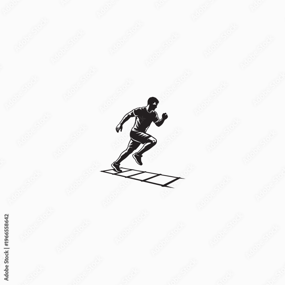 Fototapeta premium Fitness Agility Ladder Exercise Symbol