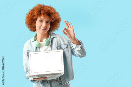 Young female programmer wit...