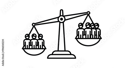 A balanced scale comparison of two stacks of money and people in a fair assessment environment.