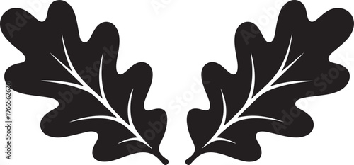 Oak leaves graphic icon. Oak leaves sign isolated on white background. Flat style. Pictogram for web graphics. Vector illustration