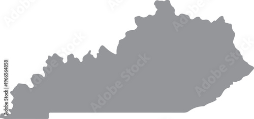 Kentucky black map on white background vector 