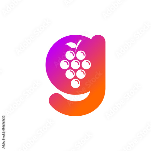 A logo that combines grapes and the letter g. This logo is perfect for a food business.