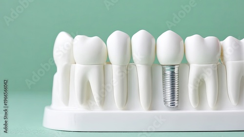 Dental implant model with crown and teeth image