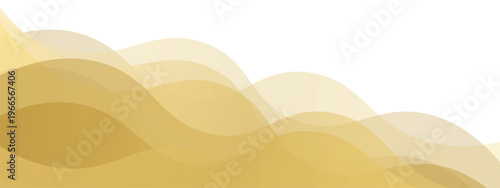 Elegant golden waves. Modern and luxurious vector footer shape with transparence layers