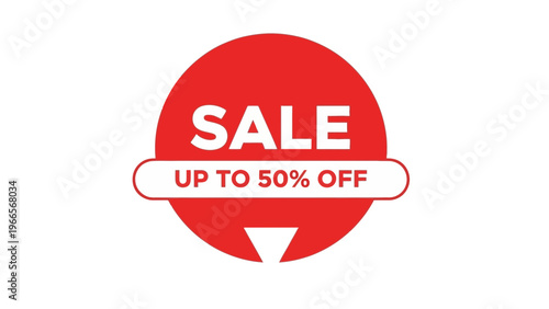 Red Sale Discount Sign Icon.
