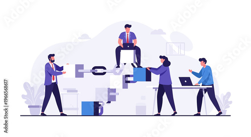 Teamwork and Collaboration Building Business Connections.