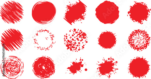 Collection of various black ink strokes, scribbles, and hand drawn shapes and numbers on a white background