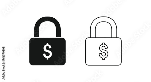 Secure Finance Lock Icons Vector