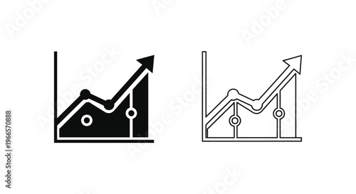 Graph Chart Growth Statistics Icons Vector