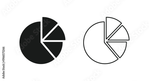 Pie Chart Black and White Vector
