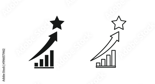 Business Growth Success Star Graph Chart Vector