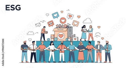Business People ESG Teamwork Concept.