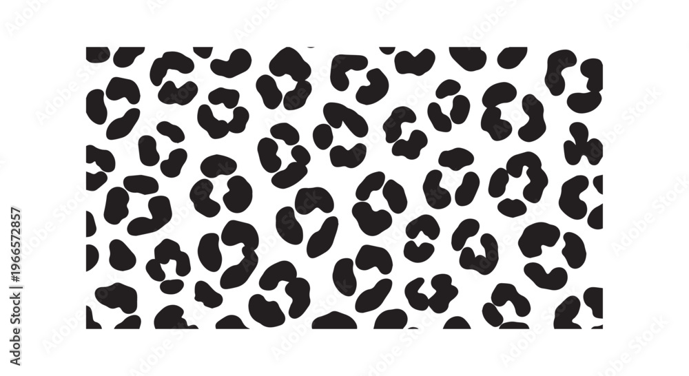 Fototapeta premium A stunning black and white leopard print pattern on a rectangular shape