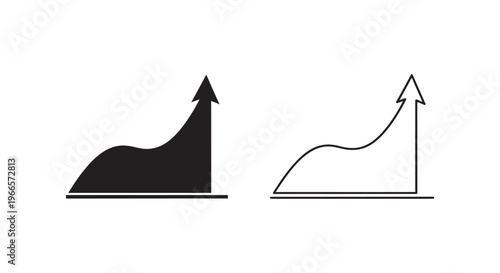 Growth Chart Graph with Arrows Vector
