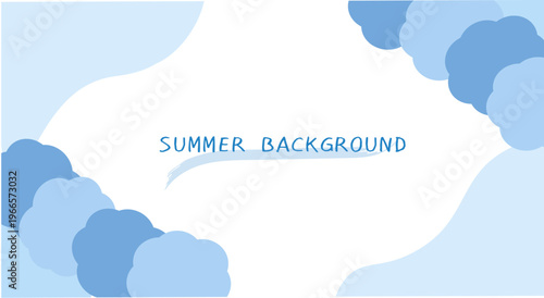 シンプルなブルーのバナーイラスト　夏バナー　夏の背景素材　抽象背景
