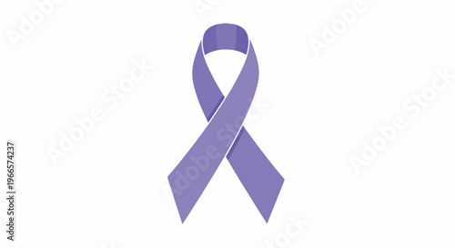 Lavender purple awareness ribbon vector, medical health support symbol for cancer and epilepsy, satin silk texture ribbon icon on white background