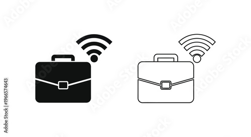 wi-fi signal briefcases Vector